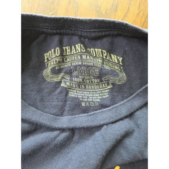 VINTAGE Polo Jeans Co Ralph Lauren Logo Graphic T-shirt Men Large Short Sleeve - Picture 7 of 15